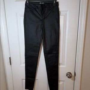 Black leather jeans